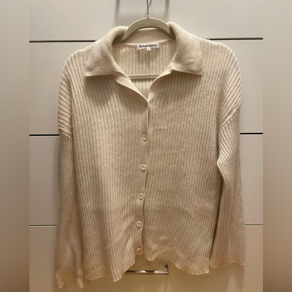 Reformation Fantino Cashmere Collared Caridgan